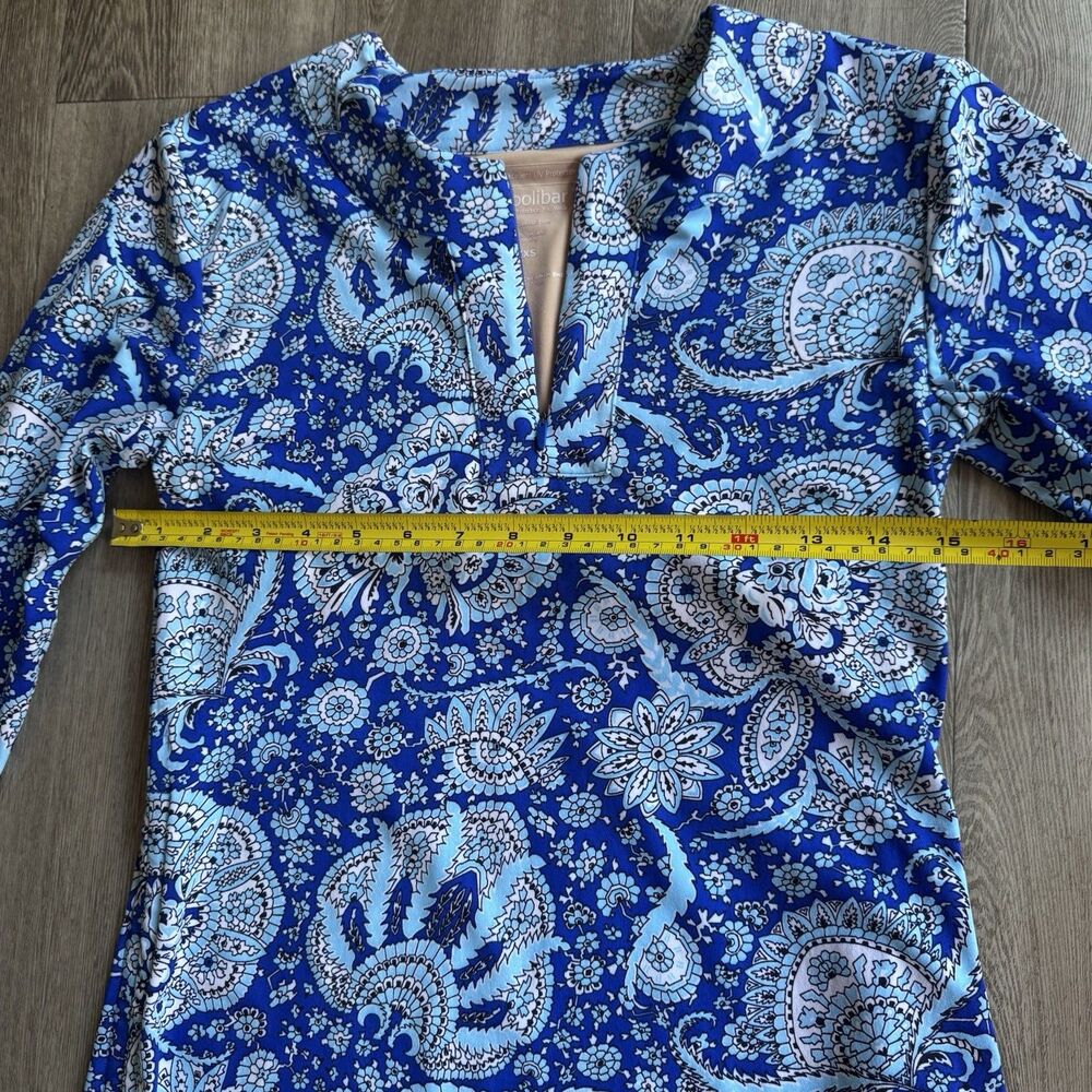 Coolibar Swim Dress Blue UPF 50 Plus Sun Protection XXS Long Sleeve Beach Shirt - Picture 7 of 13